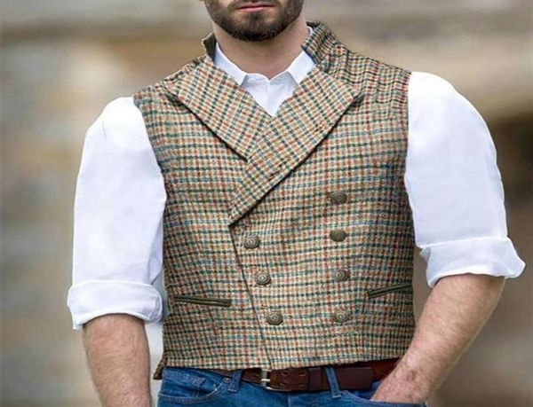

men vests coats checked doublebreasted suits collar slim waistcoat mens autumn plaid double breasted suit slim ma jiamen166s3847650, Black;white