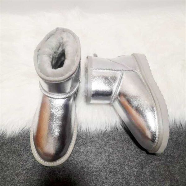 

boots genuine leather shoes women 2023 women boots classic cowhide plush inside snow boots warm shoes for women, Black