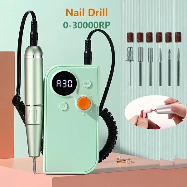 

rechargeable 30000 rpm electric professional nail drill machine set - perfect for acrylic nails, polishing & manicure/pedicure