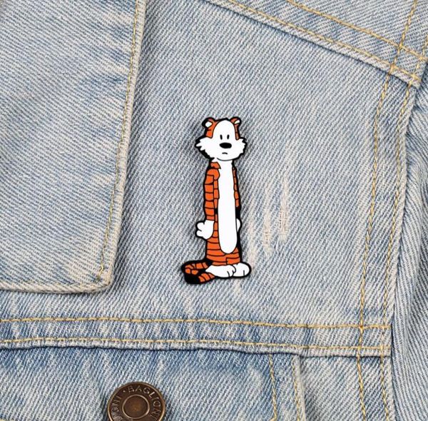

naughty tiger enamel pins brooches badges lapel pin creative animal pins for clothes backpack pins jewelry gift for kids friends8926619, Blue