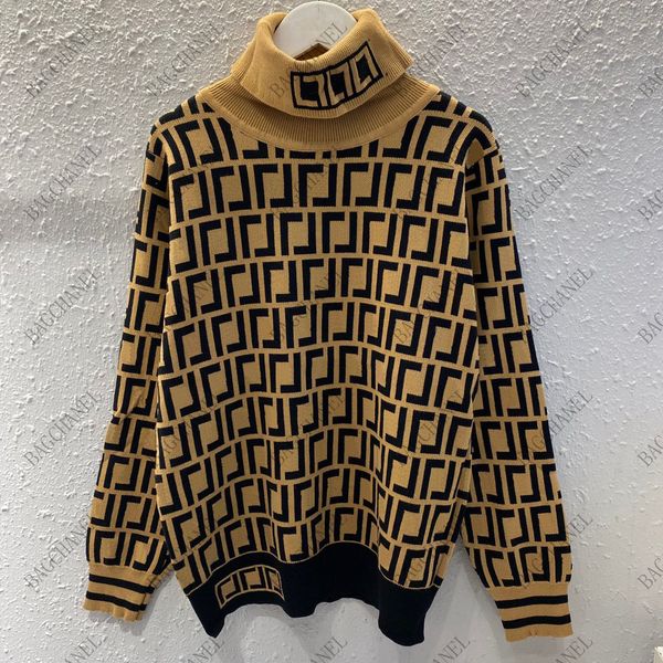 

designer sweaters hoodie womens sweatshirt high neck jacquard double letter long sleeve sweater fashion winter warm knitted women's clo, White;black