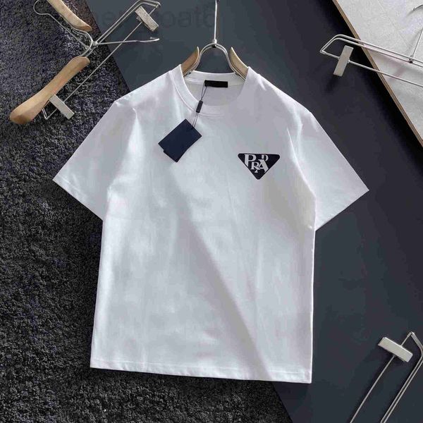 

women's t-shirt designer pra pra summer new triangle letter round neck t-shirt paris donkey 1v oca6, White