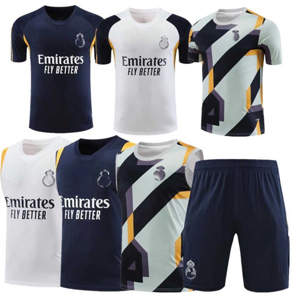 

soccer tracksuits sets real madrids tracksuit set 23/24 men football kit chandal futbol survetement madrides training suit soccer jersey foo, Gray