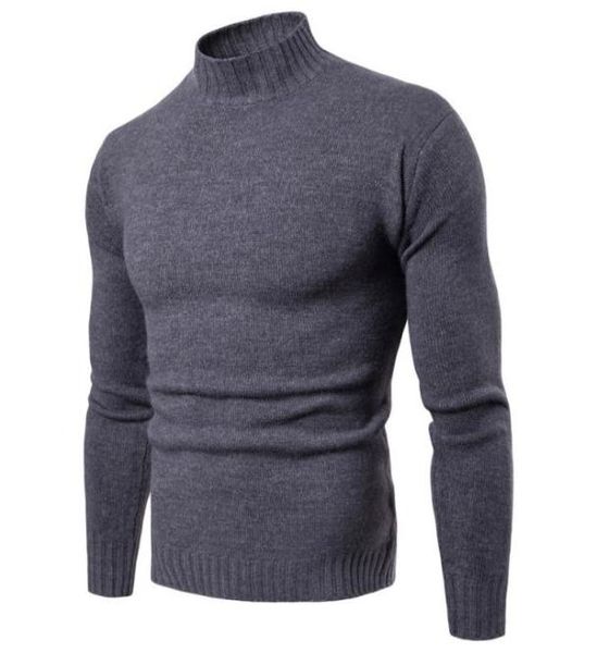 

drop mens sweaters 2018 winter solid color turtleneck sweater men clothing brand knitted pullover men sweater pull homme4111863, White;black
