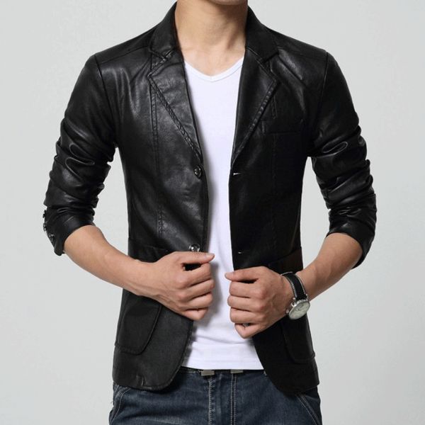 

men's jackets mens pu faux leather blazer jacket spring and autumn fashion suit slim fit motorcycle men outwear 230809, Black;brown