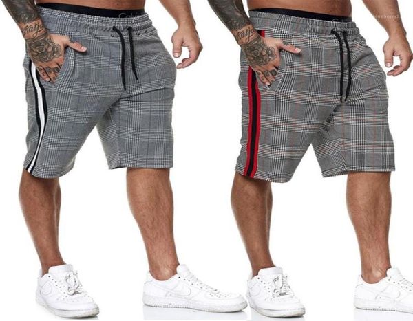 

men casual striped shorts 2022 summer new mens elastic waist jogger shorts brand streetwear plaid pants1475128, White;black