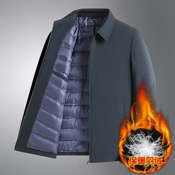 

men's jackets 2023 lapel down jacket leisure warm white duck thick casual 230809, Black;brown