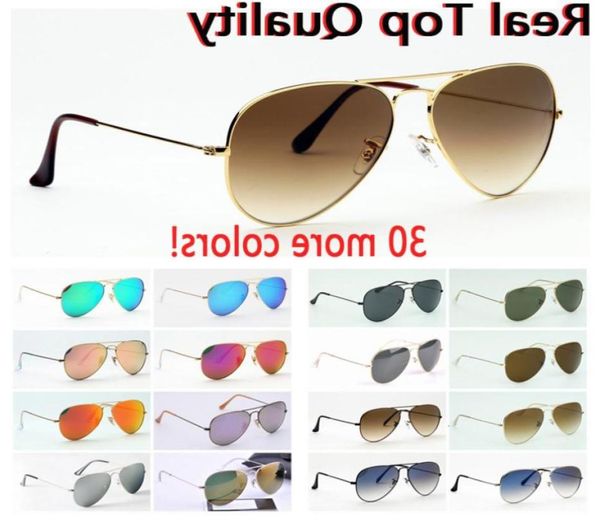 

mens sunglasses aviation pilot shades sun glasses for men women with black or brown leather case cloth and retail ac472014609, White