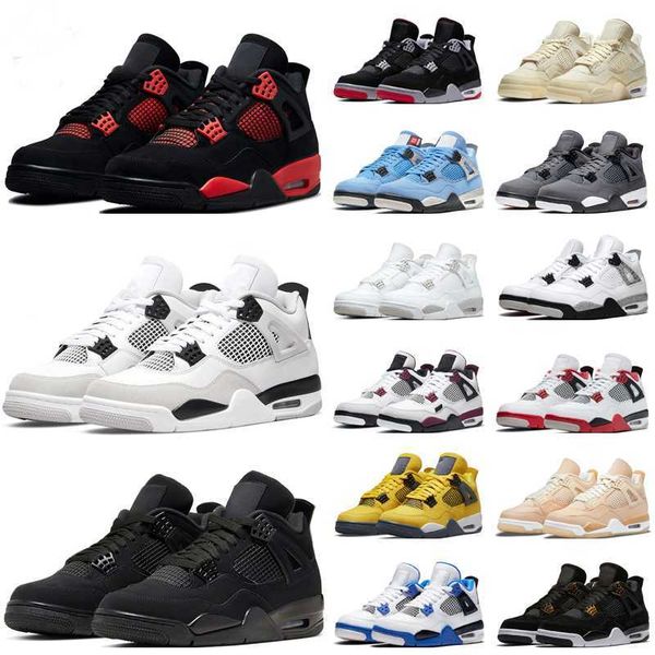 

shoe 4 4s men basketball shoes red thunder infrared black cat bred university blue sail cool grey military black royalty womens menso9yu