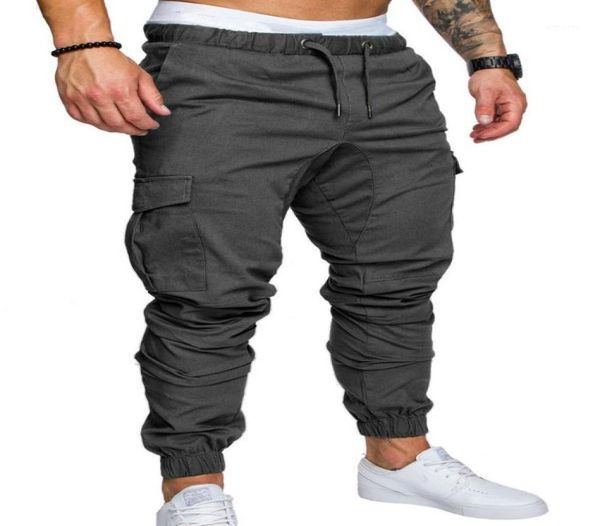 

2018 sport joggers men hip hop harem joggers pants male trousers men solid multipocket pants elastic waist sweatpants17881881, Black
