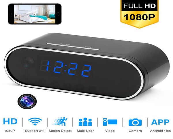 

table clock camera 4k 1080p hd wifi control concealed ir night view alarm mini dv dvr camcorder home secret invisible hidden tf 202321117