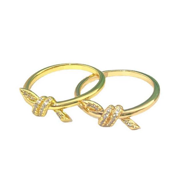 

new knotting ring for female t 18k rose gold plated twisted rope girl gu ailing with logo, Silver