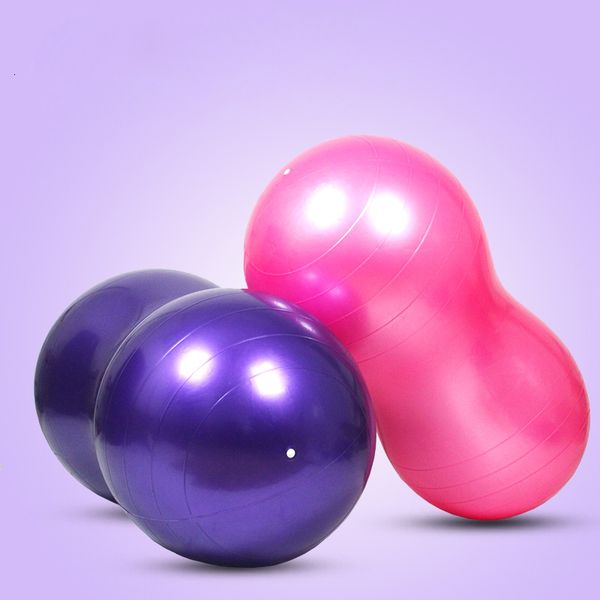 

yoga balls 90*45cm antiburst pilates yoga ball home exercise equipment sports gym smooth peanut yoga fitness balls with air pump 230808