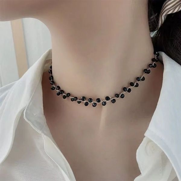 Black Crystal Pearl Necklace