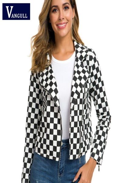 

vangull women checkerboard jacket autumn cotton plaid jackets streetwear coats ladies clothes female checkered 2010293826560, Black;brown