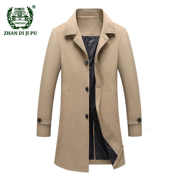 

men's trench coats windbreaker coat for men spring business casual lapel jacket autumn solid color long thin clothing ropa para hombre, Tan;black