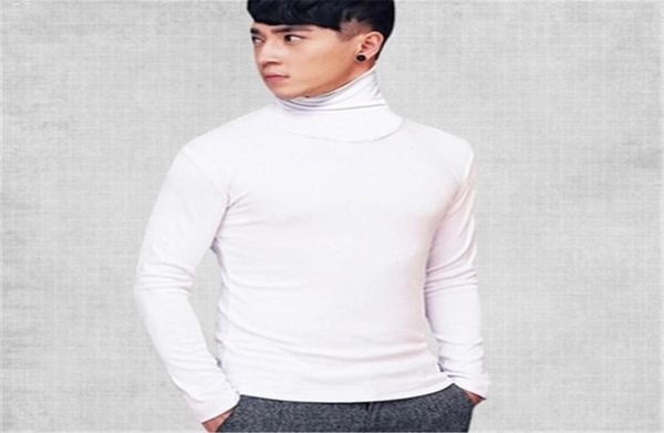 

winter thick warm 100 cashmere sweater men turtleneck men mens sweaters slim fit pullover men knitwear double collar5009964, White;black