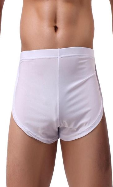 

underpants men039s underwear smooth soft ice silk boxer mens leg split fork panties breathable loose home sleep shorts7259695, Black;white