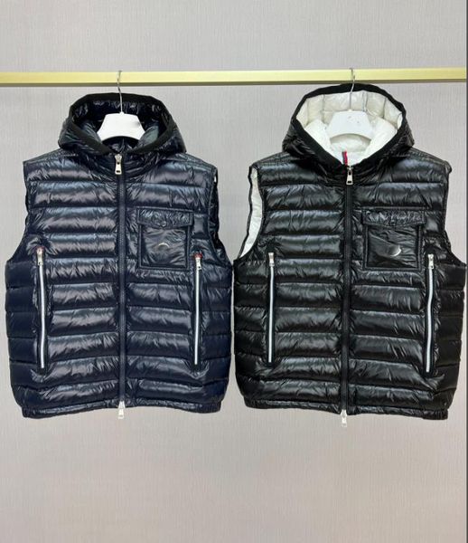 

men's outerwear down jacket fitting detachable ventilate for men fashion designer winter couple's couple sleeveless hooded down ja, Black
