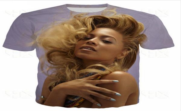 

casual mens womans singer beyonce 3d hd print tshirt summer shortsleeved oneck tshirt fashion style shirt brand tees wr6173667, White;black