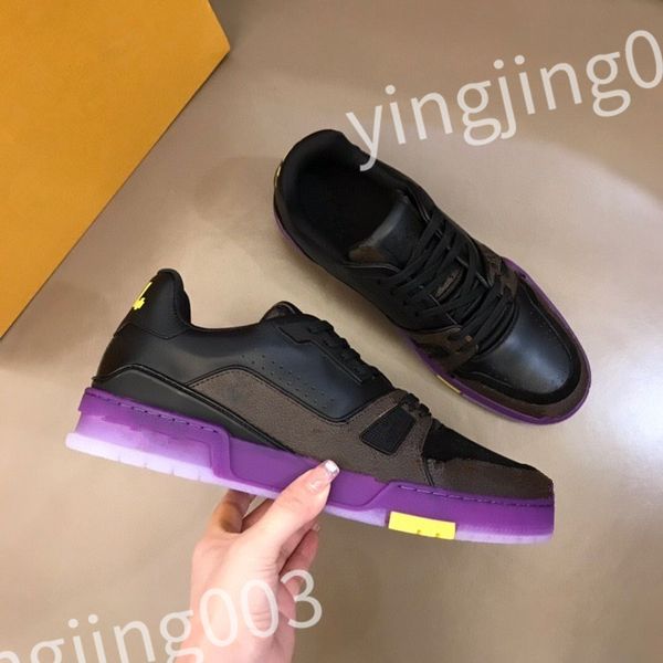 

2023 new luxury sneaker shoes calf leather rubber outsole designers men women classics sneakers runner high casual shoes rd0804, Black
