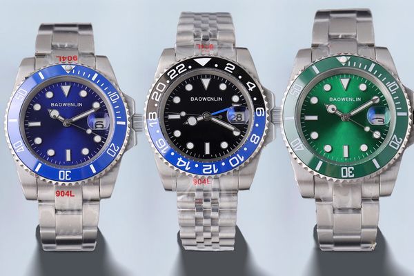 

mens watch luxury watchs 2813 movement bezel mens watches utomatic mechanical luminous 40mm 904l waterproof gmt wristwatches montre customiz, Slivery;brown