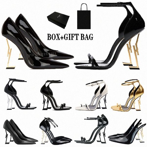 

women dress shoes high heels femme designer buckle leather heels lady stiletto fashion sandals wedding black gold heels 35-41 j8lw#