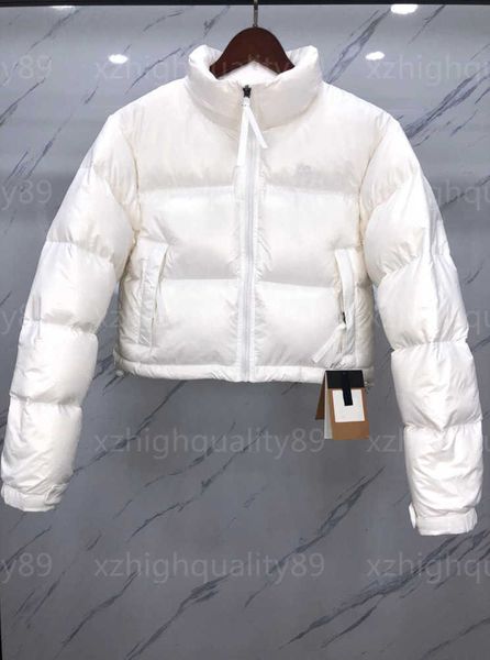 

down jacket winter puffer jackets women north coat northface stylish white fluffy downs long sleeve high neck alphabet logo short coats desi, Black