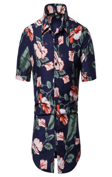 

men039s casual shirts fashion mens blouse and summer beach button printed short sleeve hawaii7023896, White;black