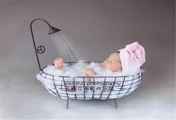 

baby boy pography props iron bathtub baby po shoot accessories fotografie props recien nacido basket for the newborn bed lj21888940