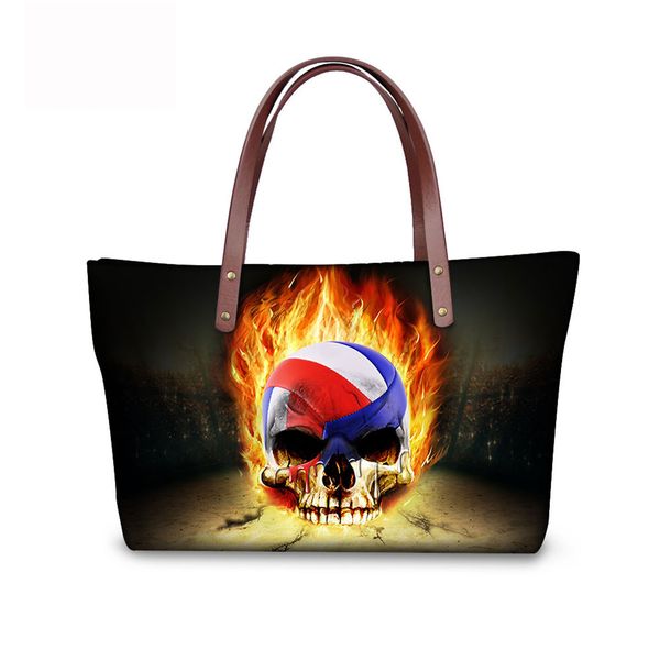 

hbp new baseball volleyball skull head print graffiti personalized trend horizontal square net red women's handheld bag can be sent as