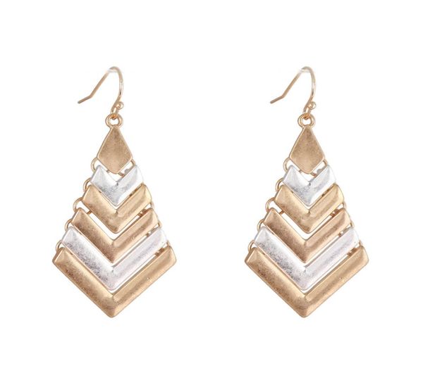 

geometric v shaped metal mixed colors chandeliers earrings punk fashion dangles holidays party birthday gifts for women modern lon1591164, Silver