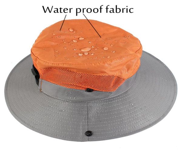 

waterproof upf 50 sun hat bucket summer men women fishing boonie hat sun uv protection long large wide brim bob hiking outdoor9223970, Black;white