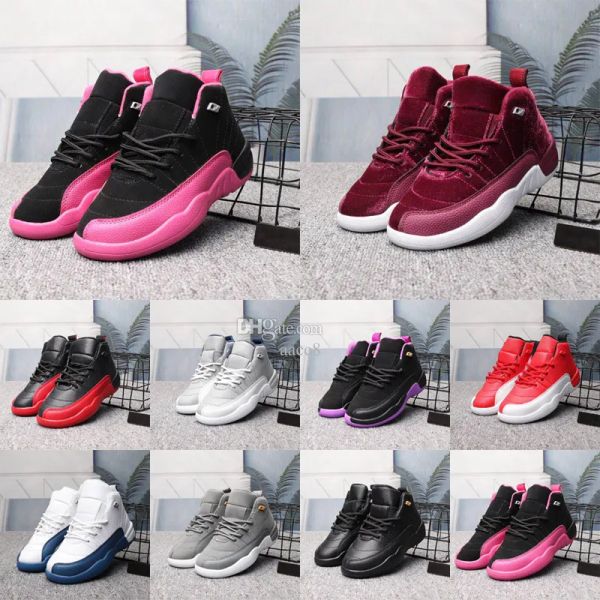 

kids shoes boy girl basketball toddler retro boys j 12s 12 black deadly pink red athletic sneakers kid shoe chidren designer sneak'&#03