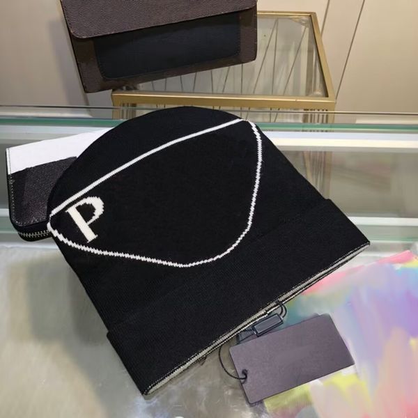 

womens bonnet men designer hats letter knitted beanie winter travel thicken fashion accessories couple triangle letter trendy black beanie, Blue;gray