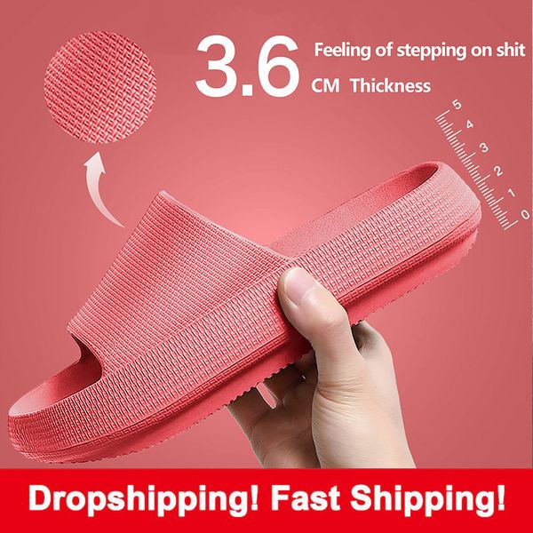 

slippers thick platform women summer bathroom home men soft sole eva indoor slides sandals nonslip flip flops 230808, Black