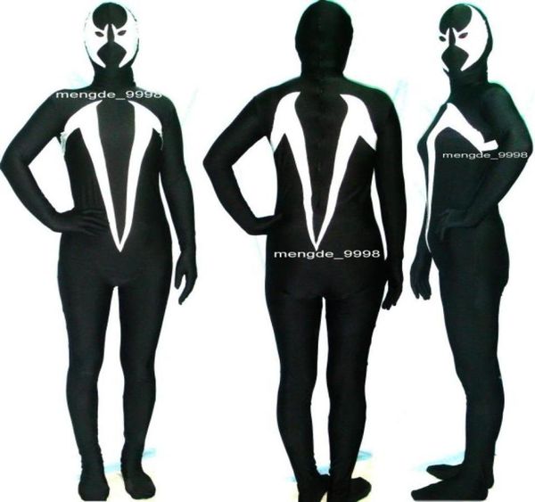 

blackwhite lycra spandex spawn suit catsuit costumes bodysuit outfit halloween party fancy dress cosplay costume m1807026527819395, Black;red