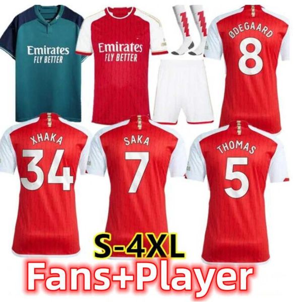 

smith rowe g.jesus saka soccer jerseys saliba 23 24 fans player version odegaard martinelli 2023 2024 nketiah football kits shirt men kids w, Gray
