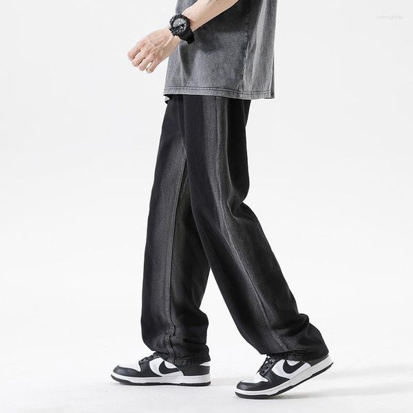 

men's pants autumn versatile casual fashion gradient wide leg men, Black