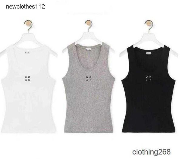 

women knits tee designer embroidery vest tank sleeveless breathable pullover womens sport, White