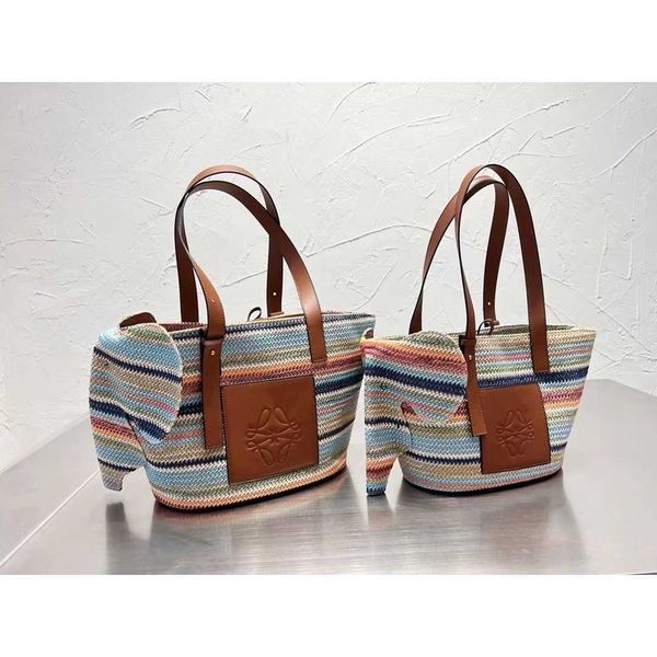 

holiday style small elephant lafite straw crochet bag portable shoulder tot shopping big female