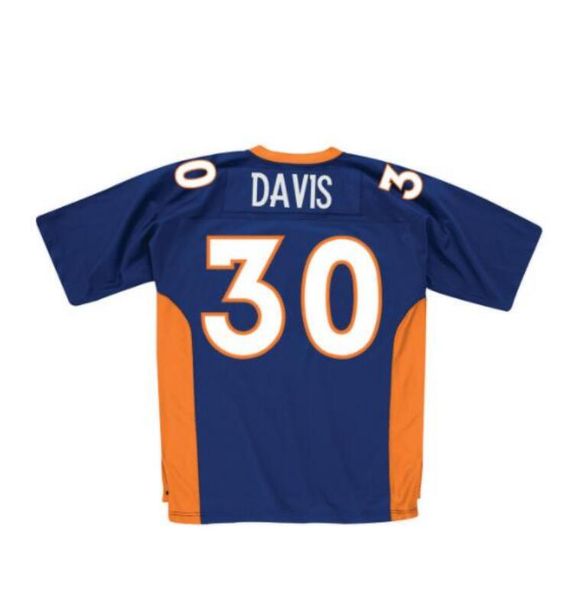 

stitched football jersey 30 terell davis 1998 mitchell & ness retro rugby jerseys men women youth s-6xl, Black;red
