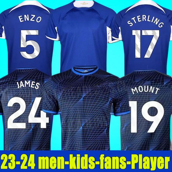 

23 24 cfc nkunku soccer jerseys n.jackson kids kit player version 2023 2024 enzo pulisic sterling james koulibaly azpilicueta havertz fofana, Black;yellow