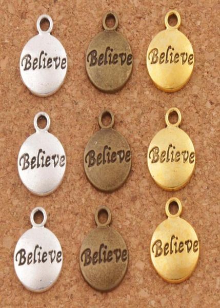 

believe round spacer charm beads 300pcslot 154x118mm antique silvergoldbronze pendants jewelry diy l350 lzsilver7474339, Bronze;silver