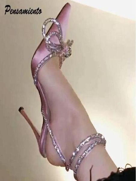

runway style glitter rhinestones women shoes pumps crystal bowknot satin summer lady shoes genuine leather high heels party prom 29200291, Black