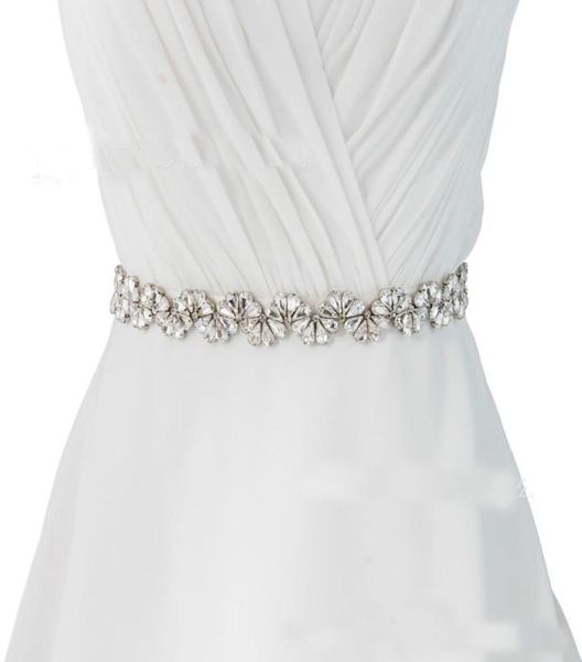 

2019 modest wedding belts real picture crystal rhinestone bridal belt wedding sashes fashion luxury 100 pure handmade beaded belt55903631, White
