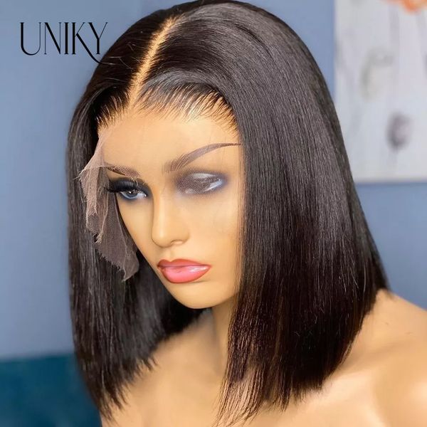 

Bone Straight Bob Wig 13x4 Lace Front Human Hair Wigs for Women Natural Color 4x4 Lace Closure Wig Short Bob Wig Human Hair Wigs, Black