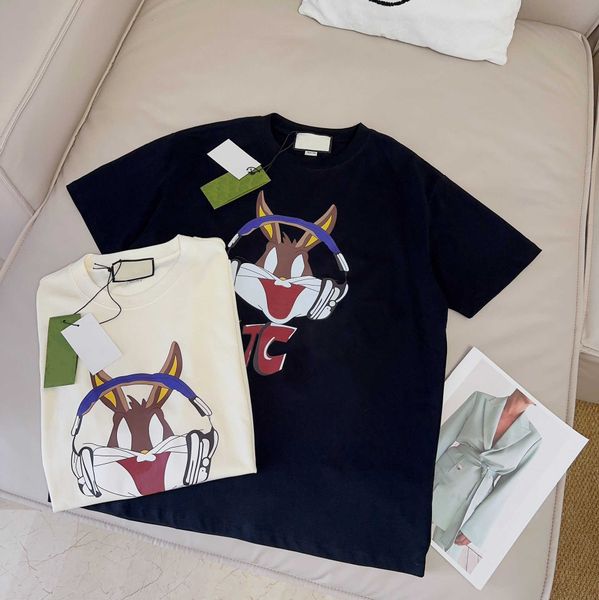 

designer t shirt short sleeve for men women casual fashion edition gu counter charge 11 2023 rabbit year exclusive new earphone letter print, White;black