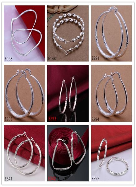 

high grade whole fashion hoop huggie sterling plated silver earrings 10 pairs mixed style women039s 925 silver earring gte59194650, Golden;silver