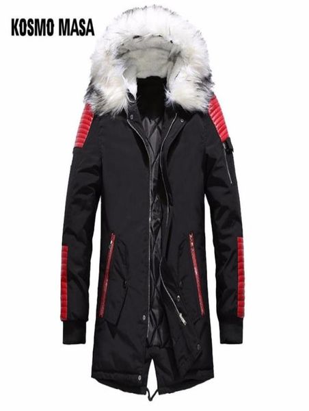 

kosmo masa black long man winter jacket men warm fur hooded 2018 mens jackets and coats zipper down men parkas mp0294466779